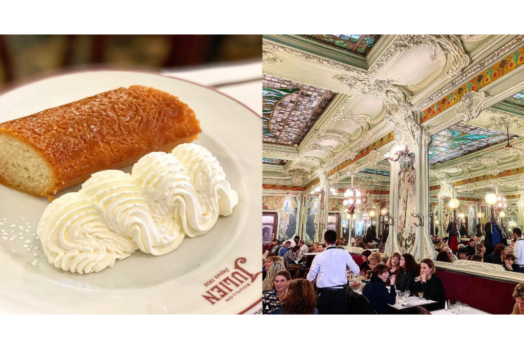 Découvrez 5 restaurants de la capitale qui nous transportent à la Belle Epoque. Crédit photos : captures Instagram @bouillonjulienparis