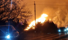 Photo d'une explosion sur un gazoduc reliant la Lituanie et la Lettonie