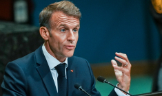 Le président français Emmanuel Macron à l'Assemblée générale de l'ONU, le 22 septembre 2026 ( GETTY IMAGES NORTH AMERICA / RYAN MURPHY )