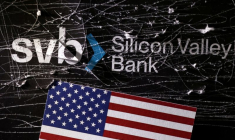 Illustration du logo détruit de Sillicon Valley Bank