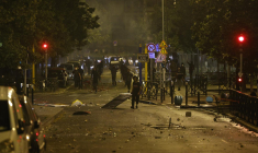 A Nanterre, le 28 juin, au lendemain de la mort de Nahel. ( AFP / GEOFFROY VAN DER HASSELT )