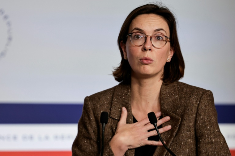 La linistre des Comptes publics Amélie de Montchalin, le 22 décembre 2025, à Paris ( AFP / STEPHANE DE SAKUTIN )