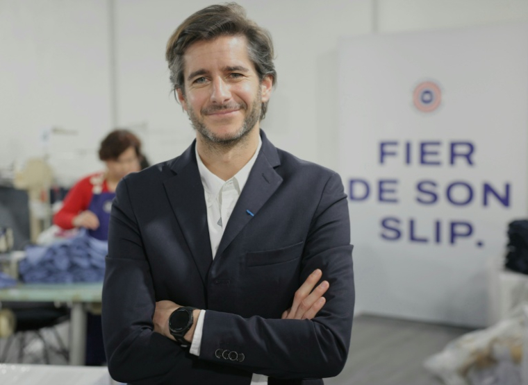 Le président-fondateur du Slip français, Guillaume Gibault, à Aubervilliers, en Seine-Saint-Denis, le 12 février 2025 ( AFP / Thomas SAMSON )