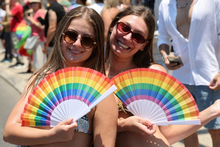 Des participants à la Pride, à Tel-Aviv le 12 juin 2026 ( AFP / Jack GUEZ )