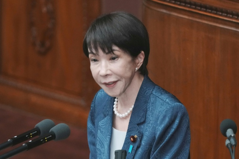 La Première ministre japonaise Sanae Takaichi, le 26 mars 2026 au Parlement à Tokyo ( AFP / Kazuhiro NOGI )
