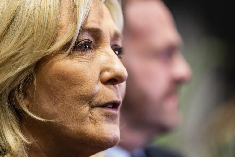 Marine Le Pen, le 29 janvier 2023, à Hénin-Beaumont ( AFP / Sameer Al-DOUMY )