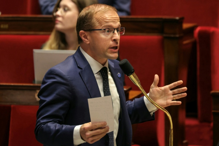 Thibault Bazin le 12 novembre 2025, à l'Assemblée nationale, à Paris ( AFP / Thomas SAMSON )