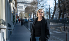 L'ancienne mannequin suédoise Ebba Karlsson à Paris le 18 mars 2026 ( AFP / Joel Saget )
