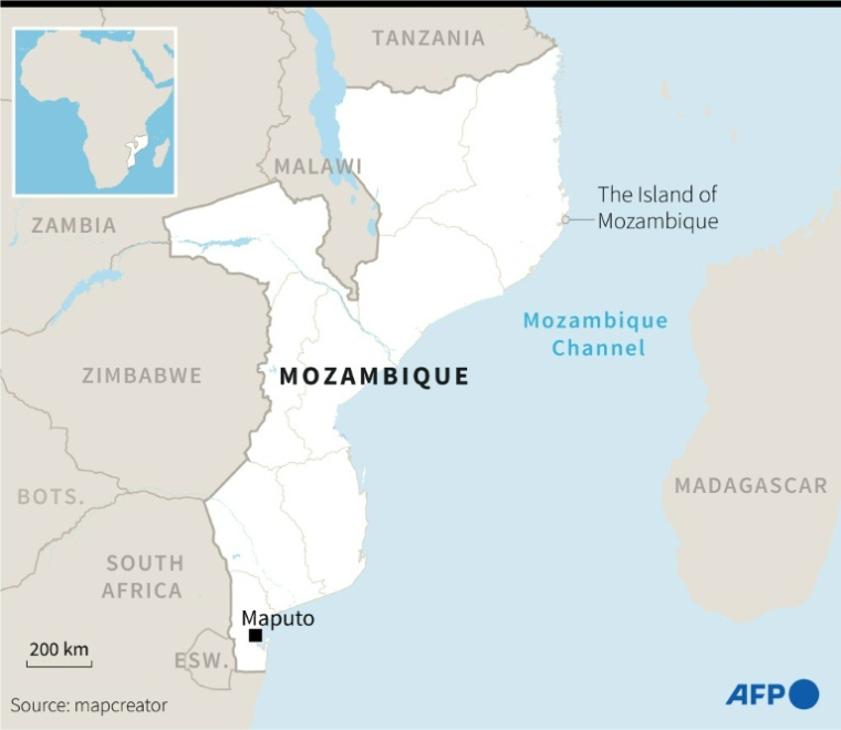 Carte du Mozambique, pays d'Afrique australe en bute à des attaques djihadistes dans le nord, près de projets gaziers ( AFP / Kun TIAN )