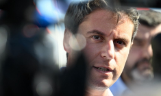Gabriel Attal, à Magny, le 11 septembre 2026 ( AFP / JEAN-CHRISTOPHE VERHAEGEN )