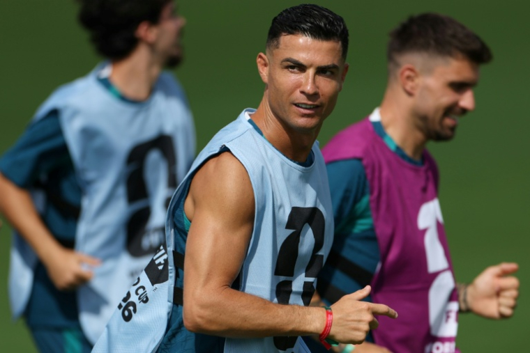 Cristiano Ronaldo à l'entraînement avec le Portugal, le 16 juin 2026 à Palm Beach Gardens,  ( AFP / PATRICIA DE MELO MOREIRA )