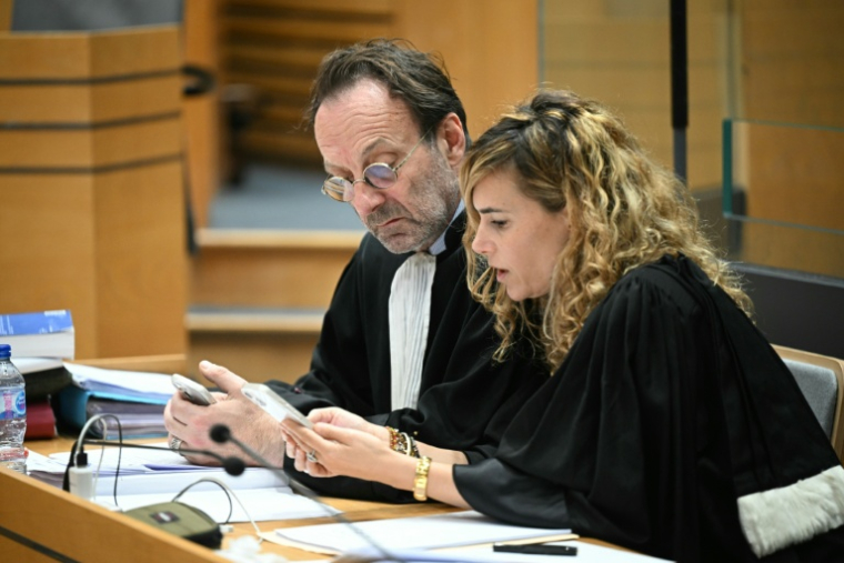 Les avocats de Cédric Jubillar, Alexandre Martin et Emmanuelle Franck, à la cour d'assises du Tarn, à Albi, le 13 octobre 2025 ( AFP / Lionel BONAVENTURE )