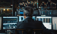 Un trader vu de dos (Crédits: Adobe Stock)