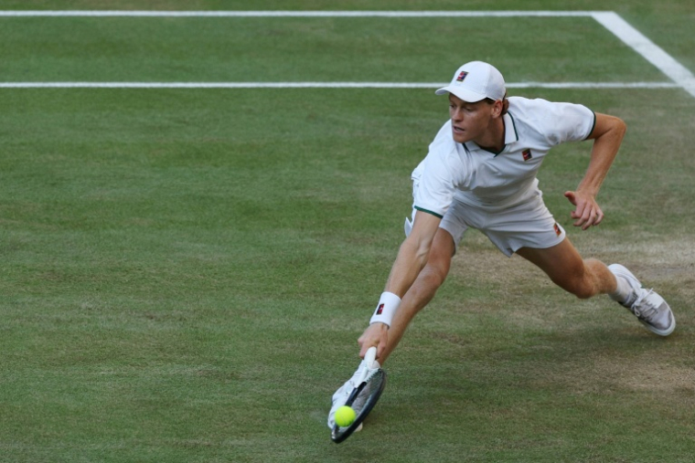 Le N.1 mondial Jannik Sinner en finale de Wimbledon le 12 juillet 2026 à Londres ( AFP / Adrian Dennis )