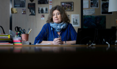 La Contrôleure générale des lieux de privation de liberté, Dominique Simonnot, dans son bureau à Paris, le 1er juillet 2026 ( AFP / Joel Saget )