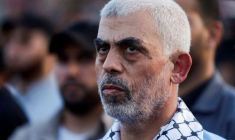 Yahya Sinwar lors d'une manifestation à Gaza-ville