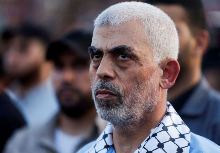 Yahya Sinwar lors d'une manifestation à Gaza-ville