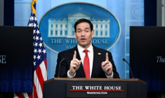 Le secrétaire d'Etat américain Marco Rubio lors d'un point presse à la Maison Blanche, le 5 mai 2026 à Washington ( AFP / Kent NISHIMURA )