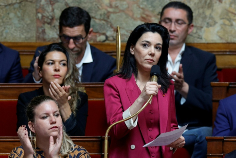 La députée LFI de Paris Sophia Chikirou à l'Assemblée nationale le 10 juin 2025 ( AFP / GEOFFROY VAN DER HASSELT )