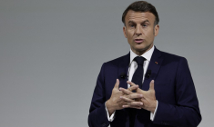 Emmanuel Macron, le 12 juin 2024, à Paris ( AFP / STEPHANE DE SAKUTIN )