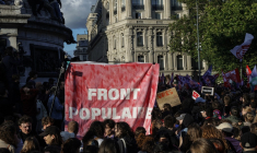 Des manifestants à Paris, le 10 juin 2024. ( AFP / GEOFFROY VAN DER HASSELT )