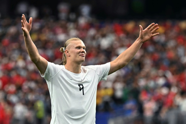 L'attaquant norvégien Erling Haaland, auteur du but de la victoire contre la Côte d'Ivoire en 16e de finale du Mondial, le 30 juin 2026 à Arlington ( AFP / Paul ELLIS )