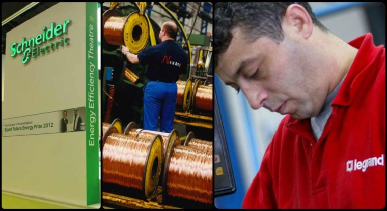 L'action Schneider Electric est lanterne rouge du CAC 40 ce vendredi. (© Legrand / Schneider Electric / Nexans)