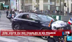 Charles III en France : descente des Champs-Elysées avec Emmanuel Macron