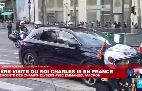 Charles III en France : descente des Champs-Elysées avec Emmanuel Macron