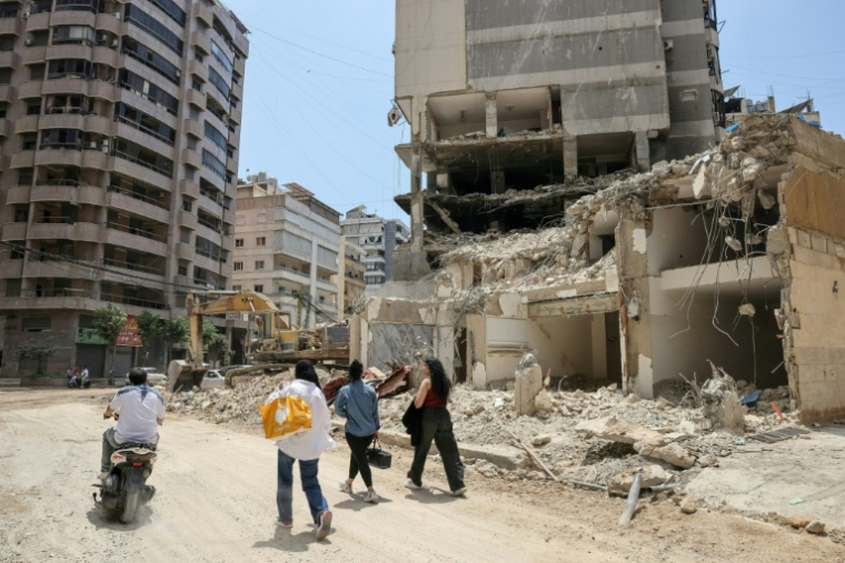 Dans la banlieue sud de Beyrouth, menacée de nouvelles frappes israéliennes en cas de poursuite des attaques du Hezbollah contre Israël, le 2 juin 2026 ( AFP / Anwar AMRO )