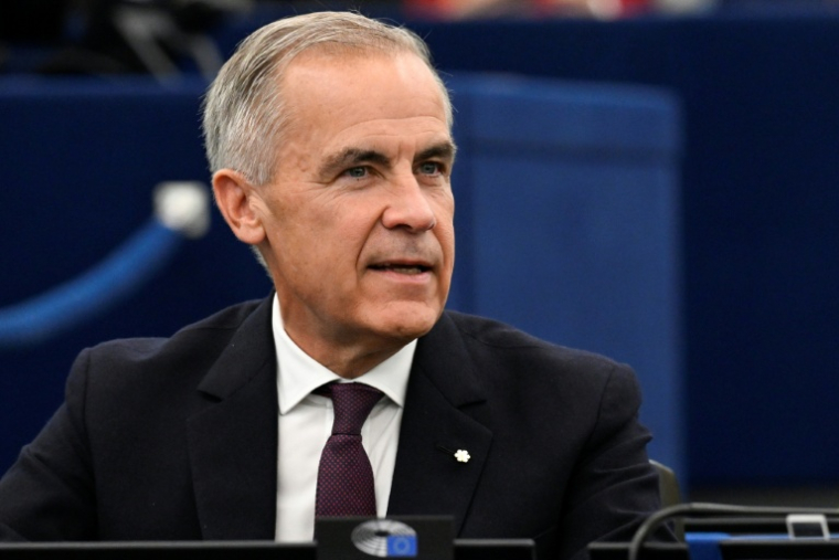Mark Carney, Premier ministre du Canada, assiste à un discours lors d'une séance plénière du Parlement européen à Strasbourg, dans l'est de la France, le 16 septembre 2026 ( AFP / Jean-Christophe VERHAEGEN )