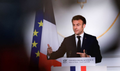 Le président français Emmanuel Macron s'exprime à l'Elysée