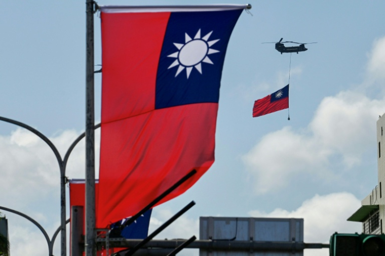 Drapeaux taïwanais à Tapei le 10 octobre 2021 ( AFP / Sam Yeh )