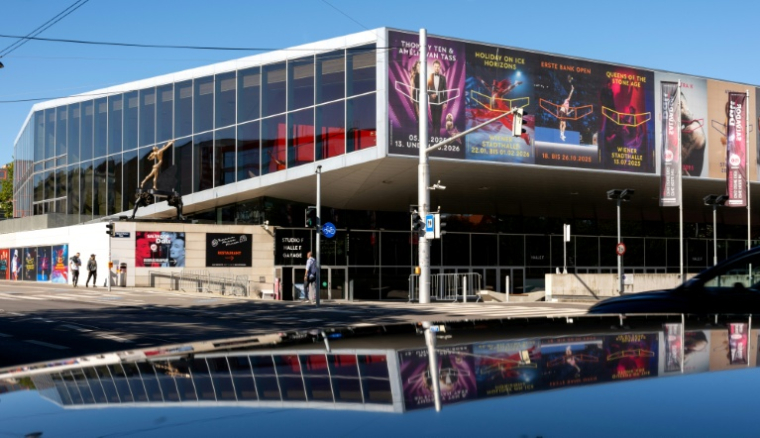 La Wiener Stadthalle le 19 septembre 2025 à Vienne, ville choisie pour accueillir le Concours Eurovision de la Chanson 2026 ( AFP / Joe Klamar )
