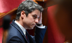 Gabriel Attal à Paris, le 3 avril 2024. ( AFP / BERTRAND GUAY )