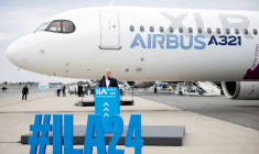 Le chancelier allemand Olaf Scholz lors de l'ouverture du salon international de l'aérospatiale ILA à l'aéroport de Schoenefeld