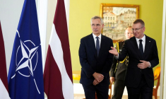 Le secrétaire général de l'OTAN, Jens Stoltenberg, à Riga