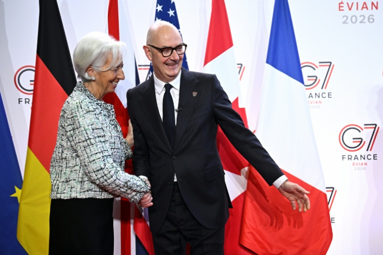 The President of the European Central Bank (ECB), Christine Lagarde, and the French Minister of the Economy, Roland Lescure, before the G7 meeting, Paris, May 18, 2026 (AFP / JULIEN DE ROSA)