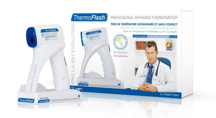 Le Thermoflash, thermomètre sans contact de Visiomed. (© Visiomed)
