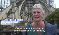 La statue de l'apôtre Saint-Thomas reprend sa place sur Notre-Dame