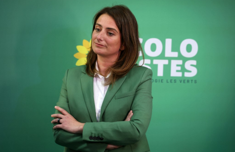 Marine Tondelier à Paris, le 7 juillet 2024. ( AFP / ALAIN JOCARD )