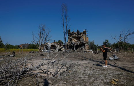 Conséquences d'une attaque de missiles russes dans la région de Kiev