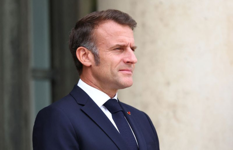 Le président français Macron au palais de l'Élysée à Paris