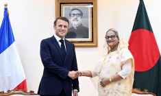 Président français Emmanuel Macron et Sheikh Hasina, Première ministre du Bangladesh