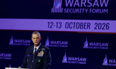Alexus G. Grynkewich, principal chef militaire de l'Otan, à Varsovie, le 12 octobre 2026 ( AFP / Wojtek RADWANSKI )