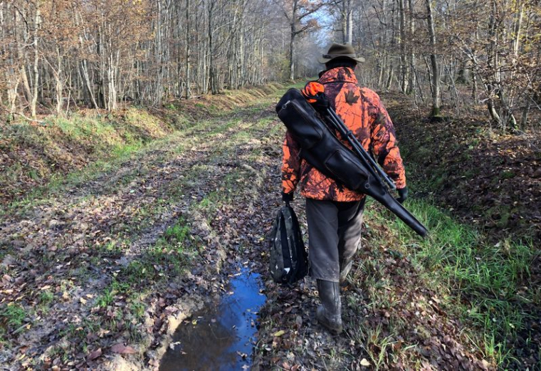 Un chasseur dans la forêt de Ferrières, à Pontcarré