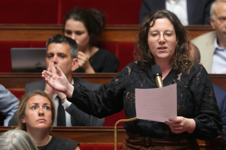 La députée et présidente du groupe Les Ecologistes, Cyrielle Chatelain, lors d'une séance de questions au gouvernement à l'Assemblée nationale, le 30 juin 2026 à Paris ( AFP / Kenzo TRIBOUILLARD )