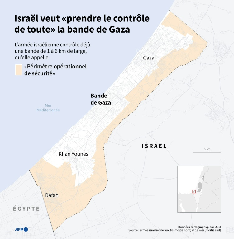 Israël veut "prendre le contrôle de toute" la bande de Gaza ( AFP / Omar KAMAL )