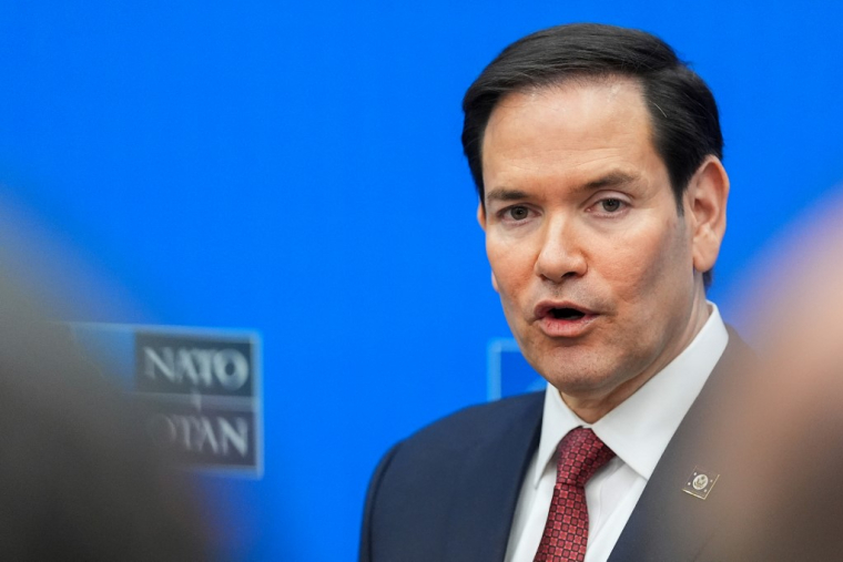 Marco Rubio, à Bruxelles, le 4 avril 2025 ( POOL / JACQUELYN MARTIN )