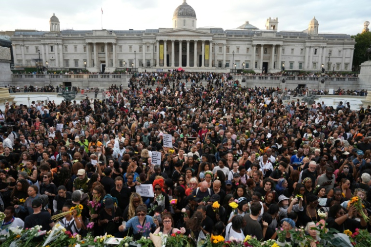 Hommage au professeur décédé de Cambridge, Jason Arday, à Trafalgar Square à Londres, le 17 août 2026 ( AFP / CARLOS JASSO )